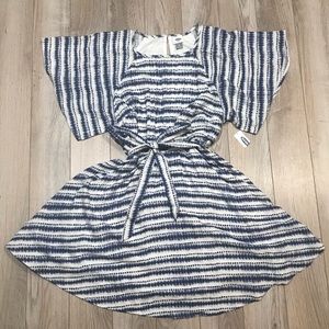 NWT small old navy dress with sash navy white